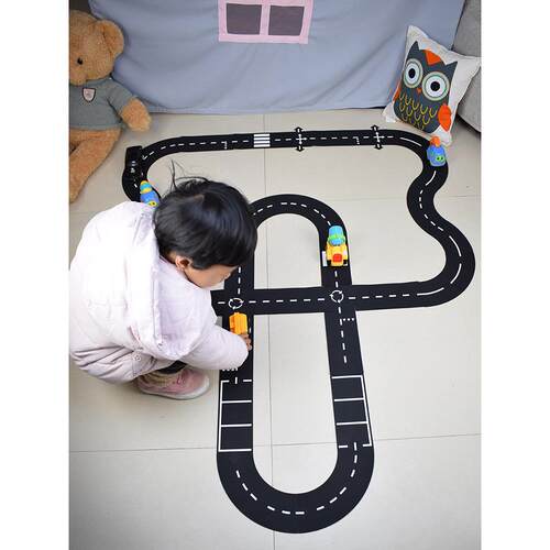 Children road building motorway toy car traffic roadway flex
