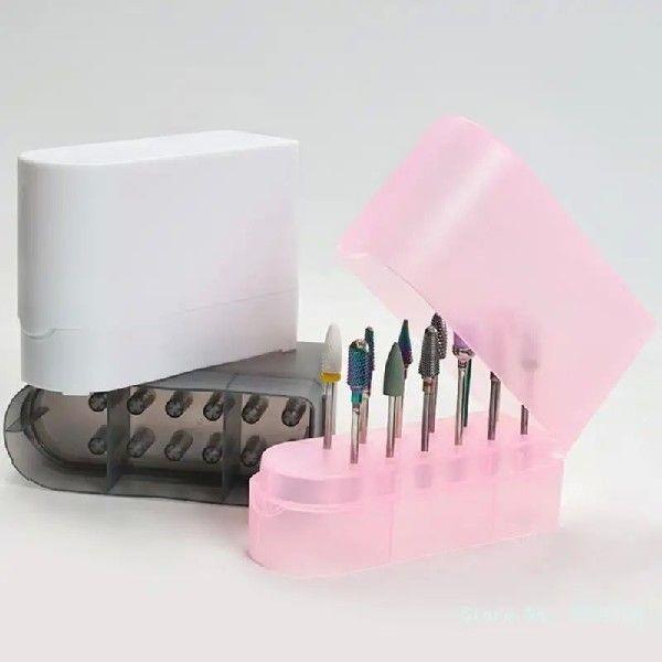 12 Holes Nail Drill Bits Organizer Nail Drill Bits Holder