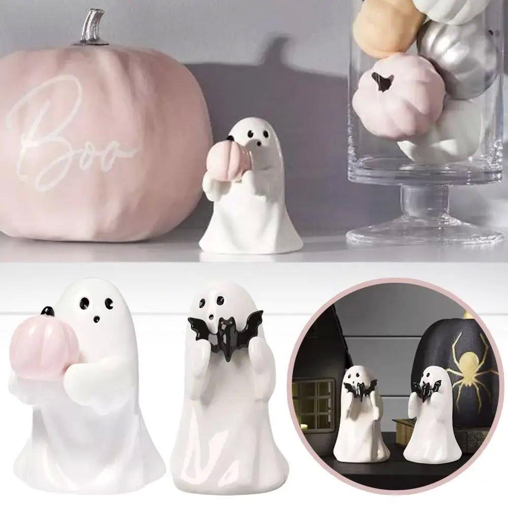Ghost Hugging Pumpkin Statue Cute Halloween Statue Spooky Ha