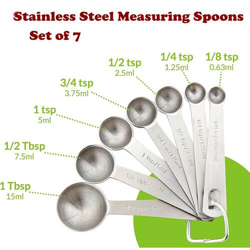 Round Stainless Steel Measuring Spoons