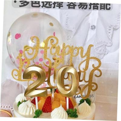 birthday cake digital candles party decoration card Number