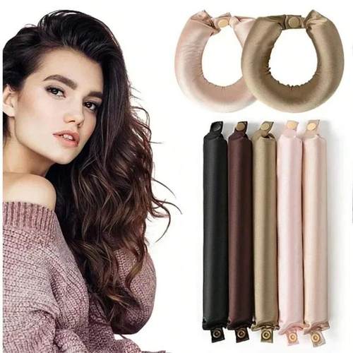 3Pcs Heatless Hair Curlers Satin Curling Rod Headband Heat S