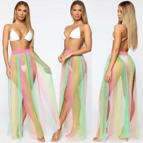 Women Sexy Beach Cover Up Skirt Lace Bikini Summer Dress Bat