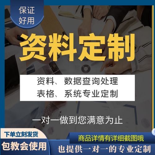 原创设计资料可数据代查工作代做表格系统可EXCEL表格定制