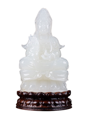 石诚记家用天然玉石供奉观音像