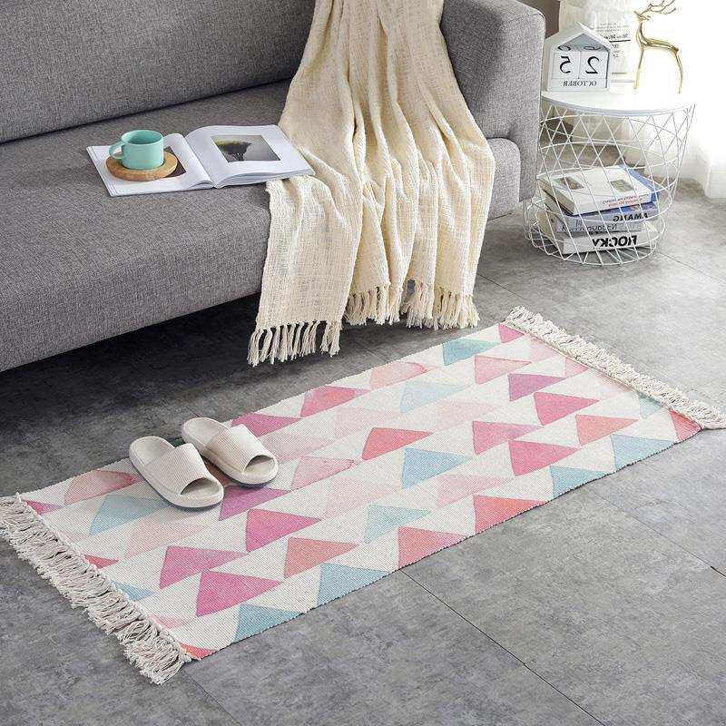 彩色手工编织棉麻地毯简约现代卧室满铺床边毯长方形床前地毯北欧在类目 居家布艺, 地毯中 - 来自Buy2taobao.com提供专业的淘宝代购服务