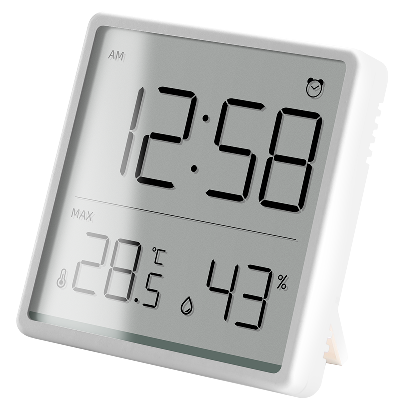 厨房时钟磁吸冰箱贴家用电子温湿度计闹钟桌面简约数字电子表挂墙