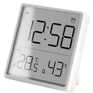 厨房时钟磁吸冰箱贴家用电子温湿度计闹钟桌面简约数字电子表挂墙