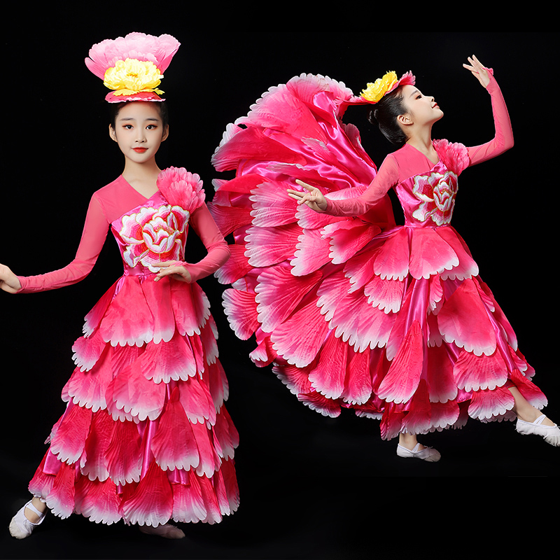 儿童演出服开场舞大摆裙