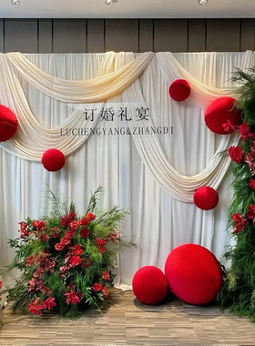 金丝绒布球红色装饰摆件打卡场景圣诞树网红装饰美陈丝绒球布置