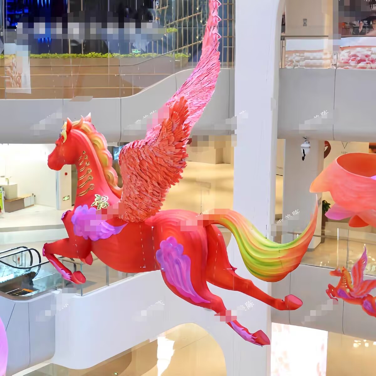 2026马年元旦商场中庭美陈吊饰