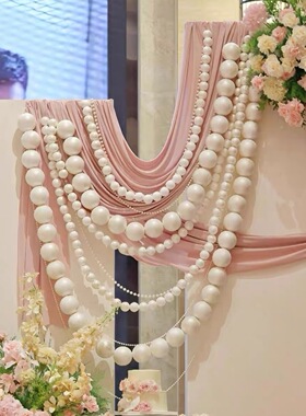 婚礼背景白色泡沫球串定做装饰舞台装饰布置服装店橱窗美陈婚庆