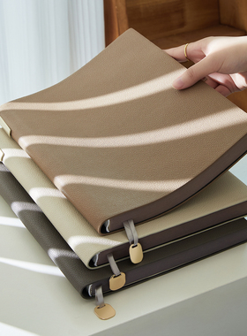 笔记本本子精致高档软皮横线简约商务办公工作会议用记录记事本大学生加厚a5成人日记本礼盒套装可定制印logo