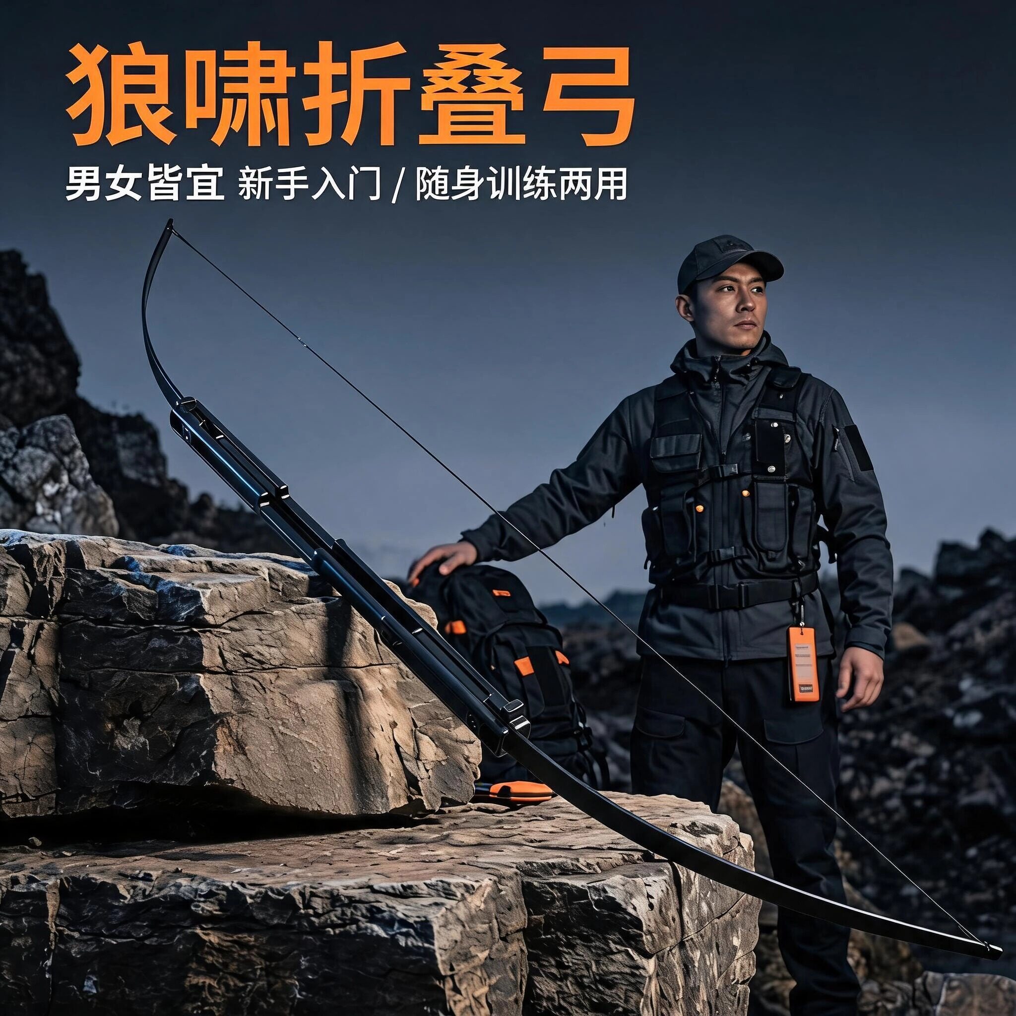 狼啸折叠弓便携金属猎弓