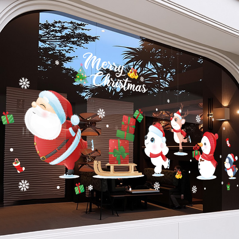 圣诞节装饰品静电贴玻璃门贴纸