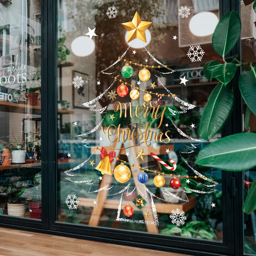 圣诞节装饰品静电贴玻璃门贴纸