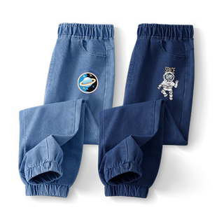 真维斯童装男童裤子春秋款牛仔裤儿童春装运动裤2026新款加绒长裤