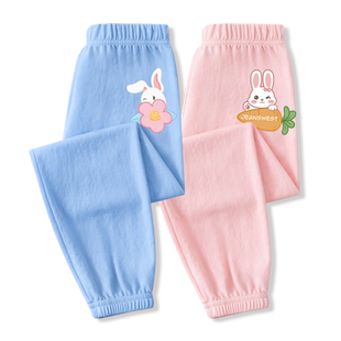 真维斯童装大童女裤子女童2026新款纯棉防蚊裤儿童夏季薄款运动裤