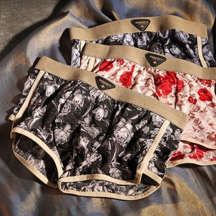 内裤 头 新款 透气四角短裤 夏季 薄款 运动爆款 冰丝玫瑰印花男士 平角裤