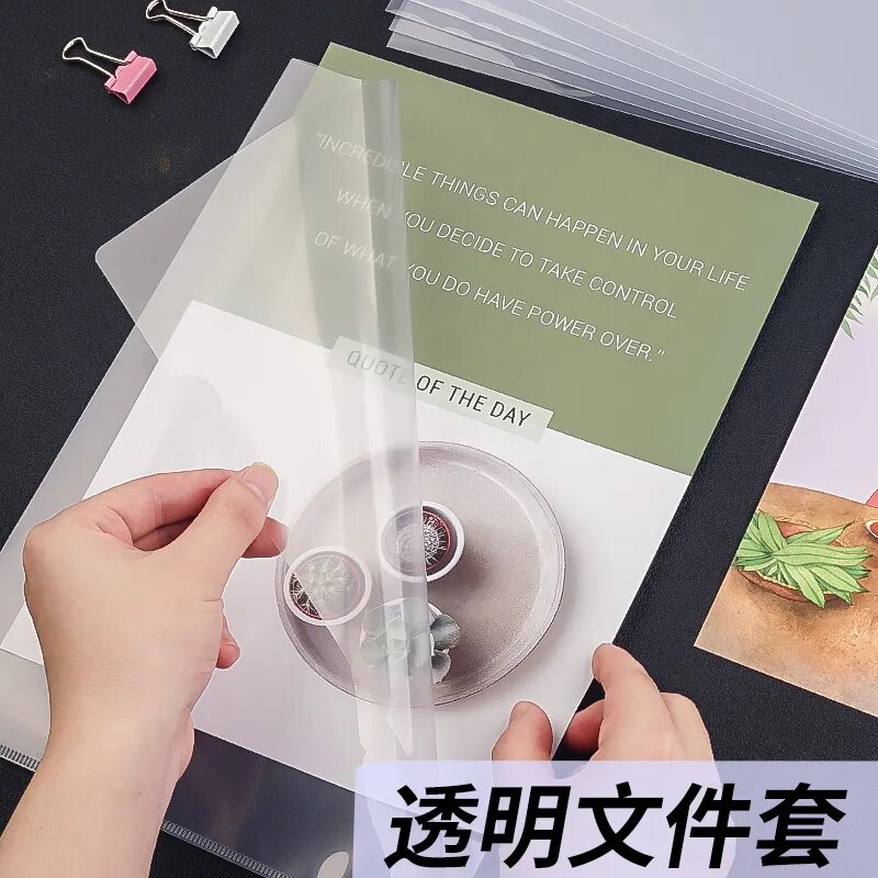 文件夹透明加厚L型单页夹图片