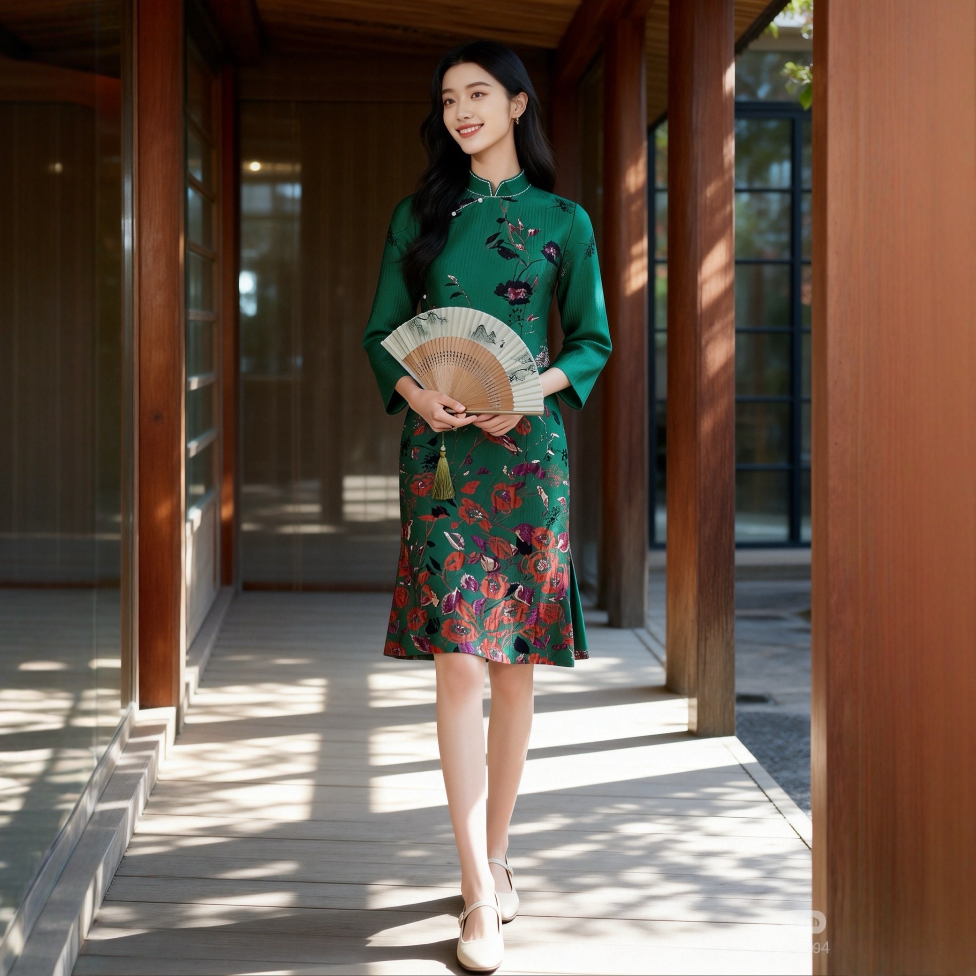 HT2700竹楠 J 【新品强先看】复古名媛国风提花A字新中式旗袍裙,女装/女士精品,旗袍,淘宝优惠券,粉丝福利购,淘宝优惠卷