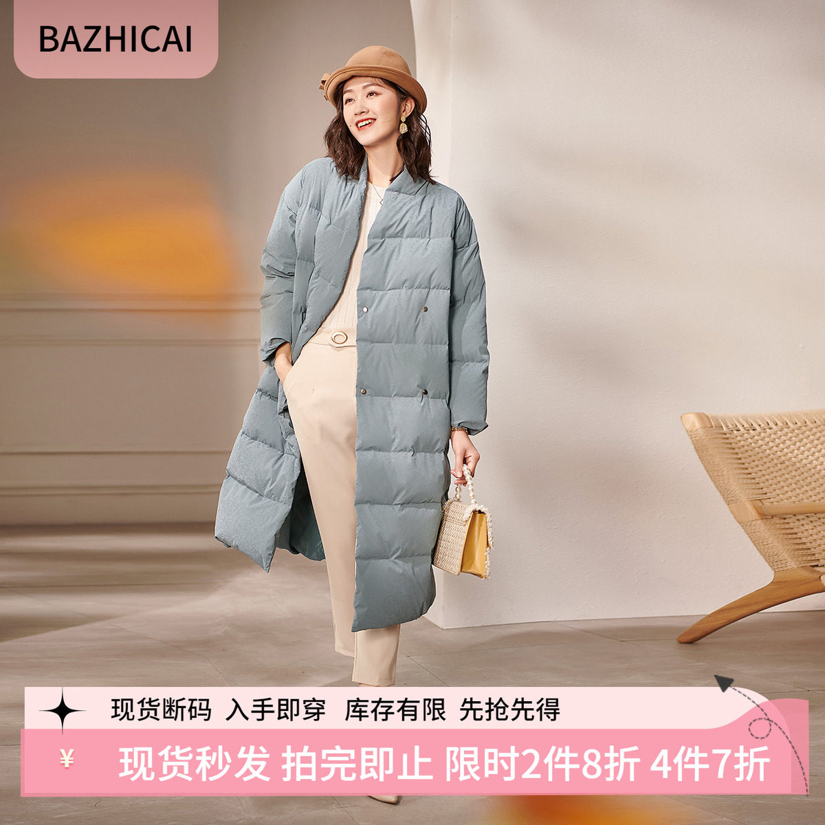 炸街工装灰色显瘦设计感羽绒服