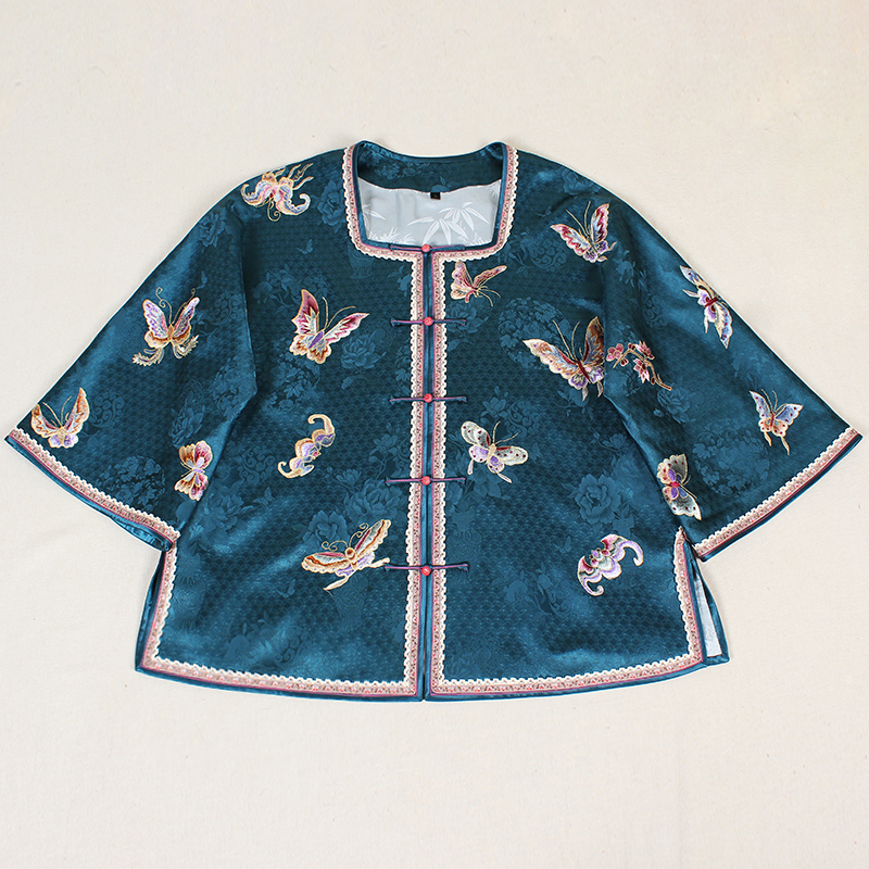 【舞春衿】复古新中式纯手工100%桑蚕丝香云纱中国风绣花女士上衣