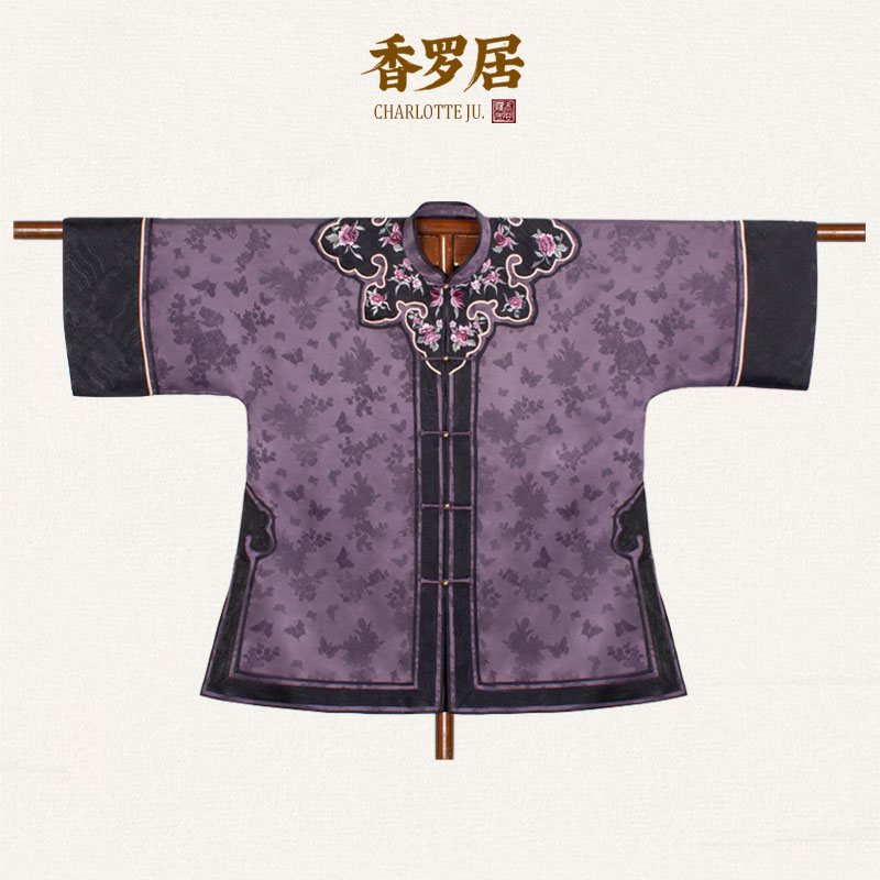 【沐云】新中式国风100%桑蚕丝非遗香云纱中国风绣花圆领女士上衣