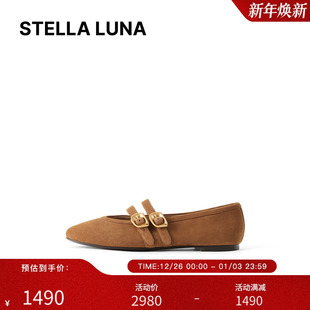 TACKS雾铜金属扣饰芭蕾平底鞋 STELLA 圆头BRASS 25FW新款 LUNA女鞋