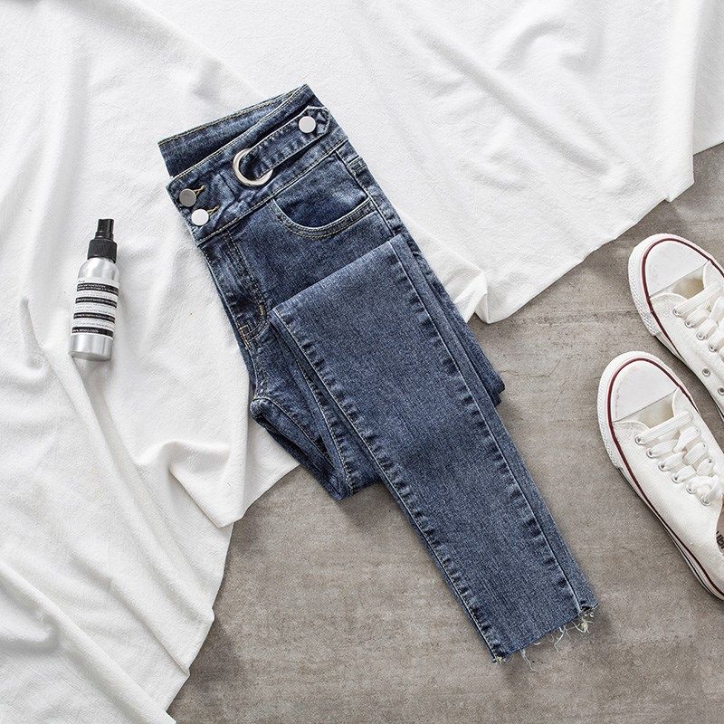 2020年春秋新款破洞高腰韩版牛仔裤女显瘦紧身小脚铅笔修身裤子潮|msdalam kategori Butik wanita / wanita, seluar jeans - dari Buy2taobao.com untuk memberikan perkhidmatan ejen Taobao profesional membeli