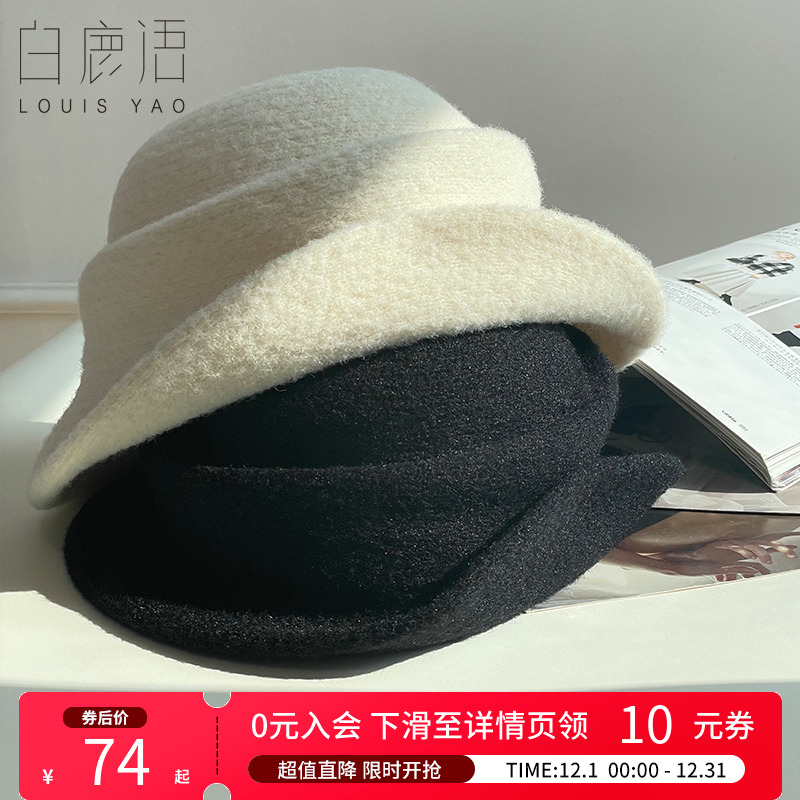 白鹿语法式赫本风优雅礼帽