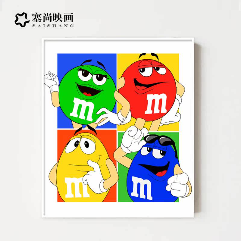 mmm豆卡通动漫潮流艺术挂画餐厅创意网红装饰画2023客厅新款壁画