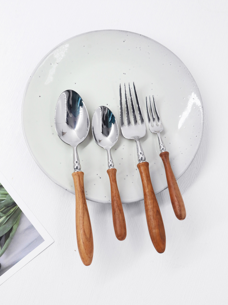 实木叉子牛排西餐餐具花梨木