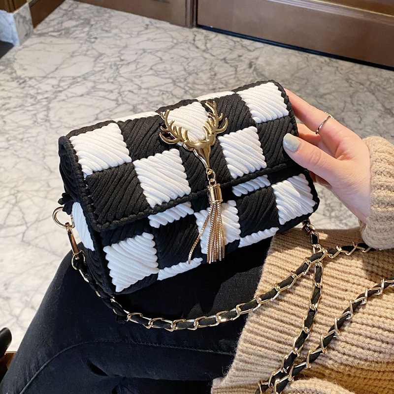 网格手工编织包包diy材料包针织手自制抖音网红格子单肩斜挎女包