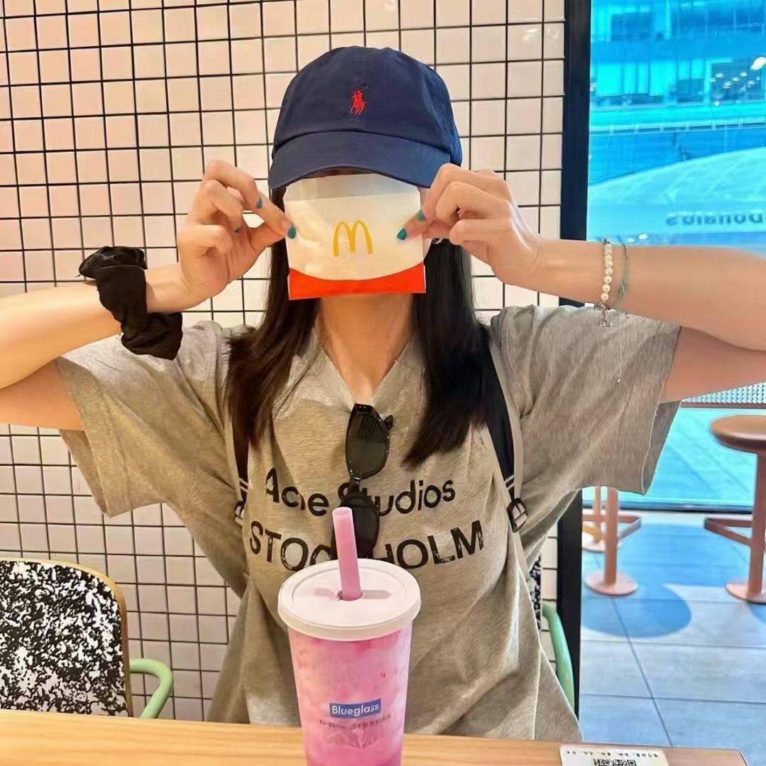 名牌可扫码RL拉夫外贸小马标刺绣棒球帽男女情侣款软顶奶白色鸭舌