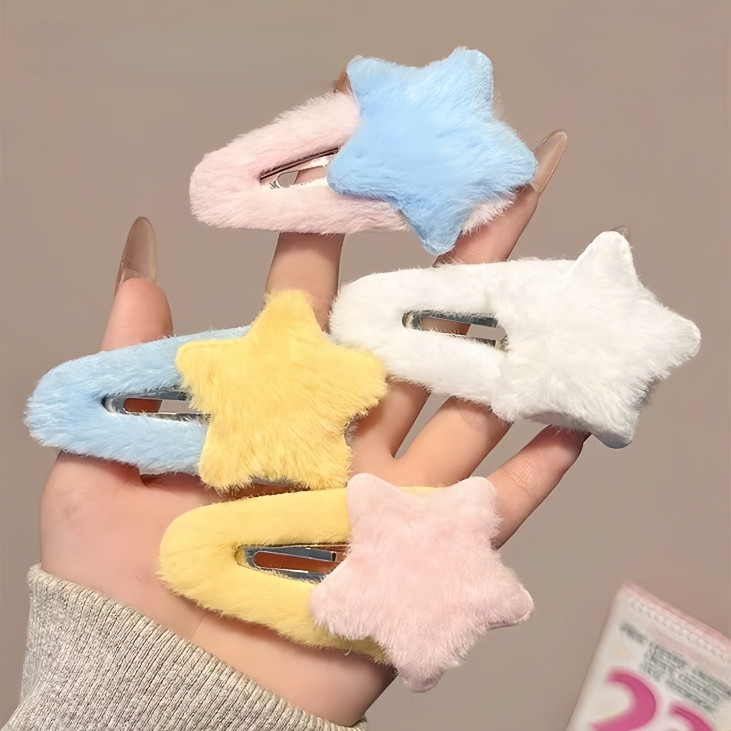 秋冬可爱日系侧边发夹女学生毛绒五角星发夹刘海夹发饰少女心发卡,户外/登山/野营/旅行用品,旅行发卡,淘宝优惠券,粉丝福利购,淘宝优惠卷