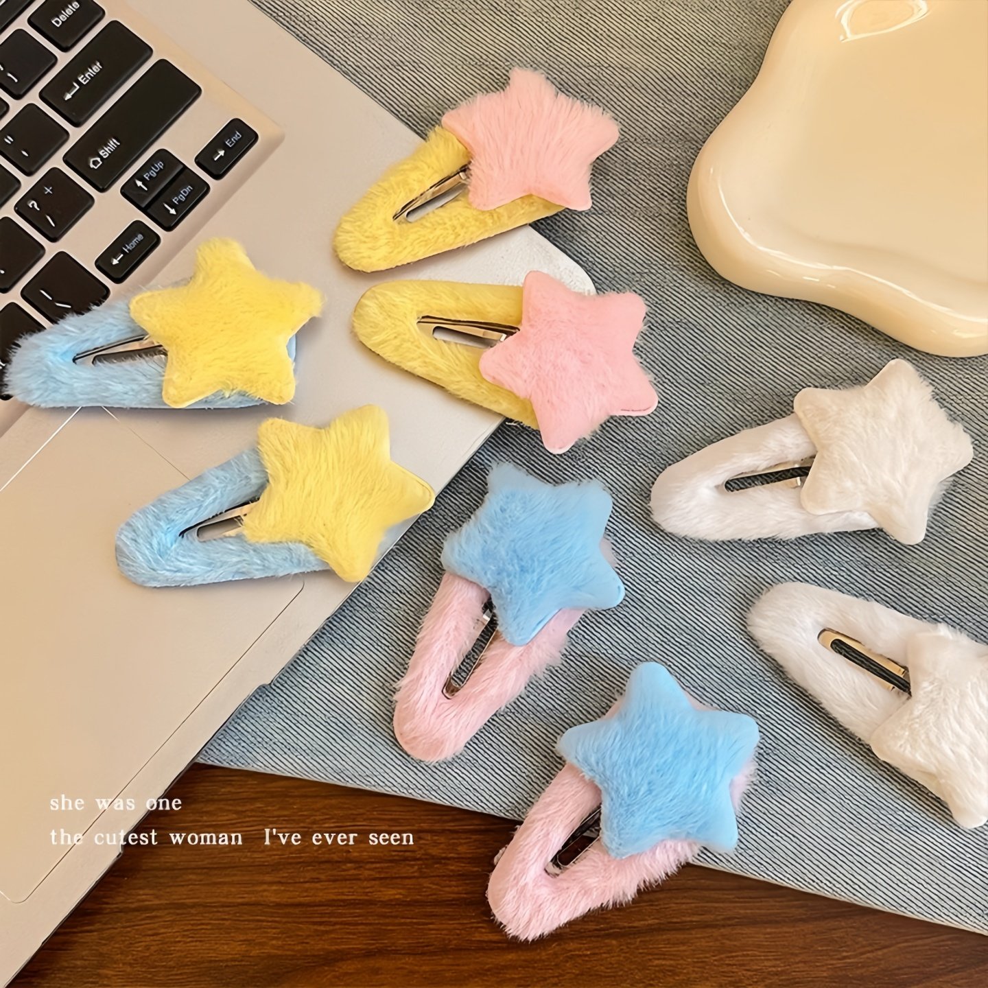 ins可爱侧边毛绒五角星形发夹女儿童刘海夹发饰bb夹秋冬新款发卡,童装/婴儿装/亲子装,发饰,淘宝优惠券,粉丝福利购,淘宝优惠卷