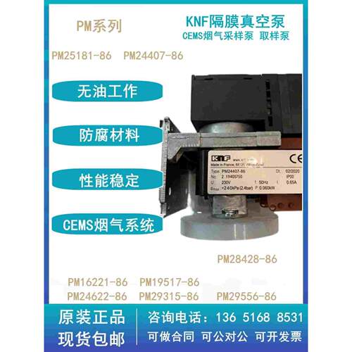 原装全新德国KNF采样泵PM12995-86隔膜真空取样泵CEMS烟气分析仪
