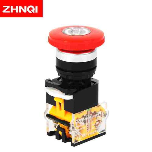 LA38-11电源急停自锁大蘑菇头旋钮按钮开关22mm1常开1常闭圆形红