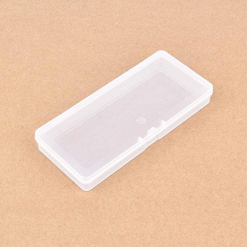 长条形透明PP塑料扁盒125x55x16 配件盒饰品收纳盒有盖邮寄包装盒