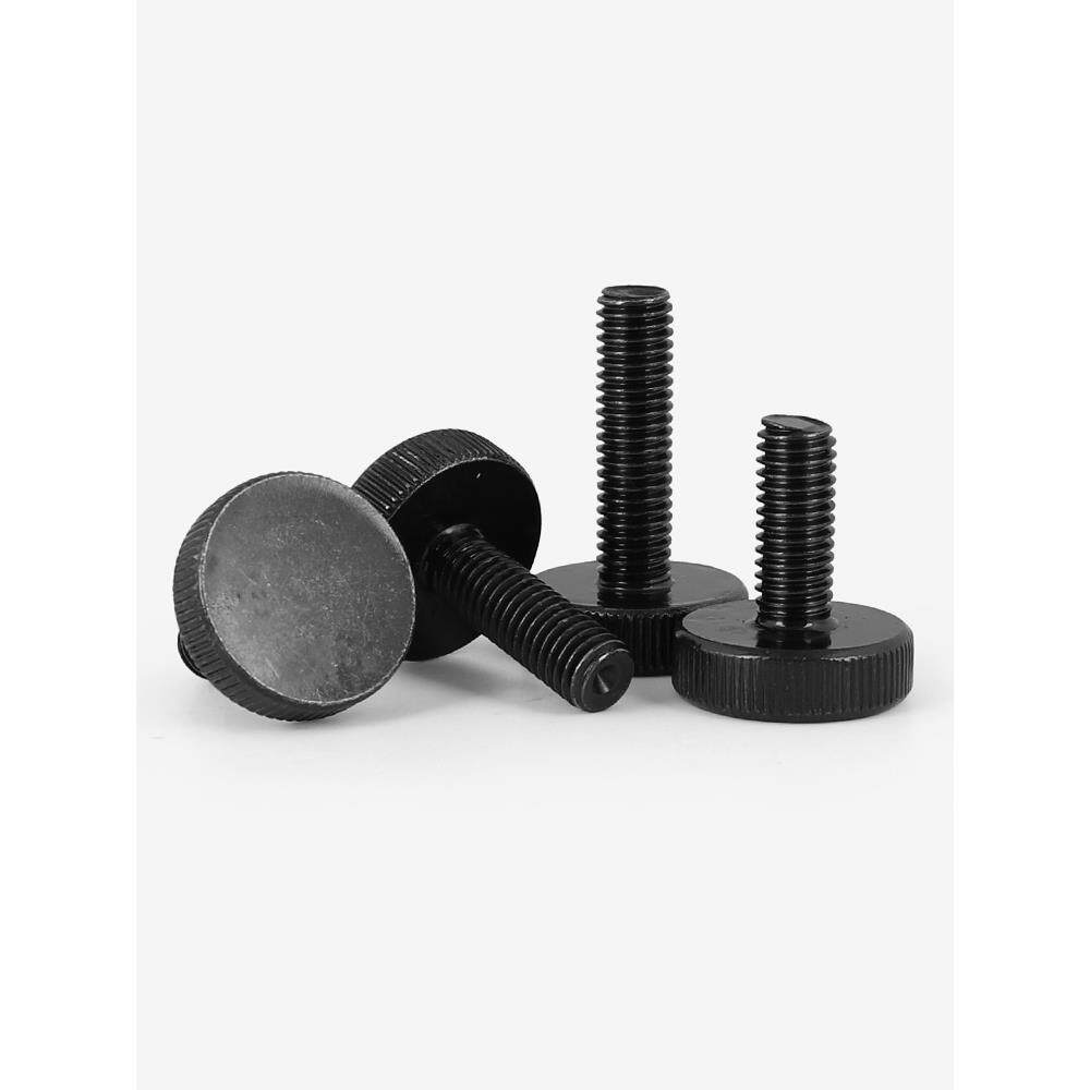 m3m4m5m6m8发黑色滚花平头手拧螺丝大圆头螺栓手紧调节螺钉gb835