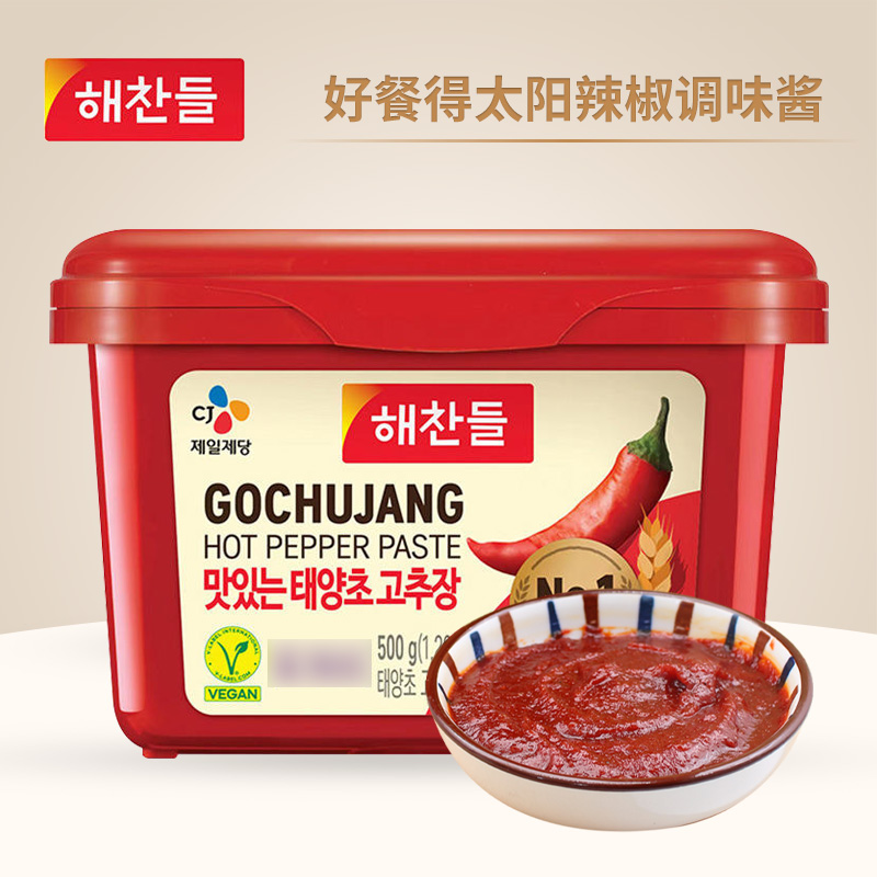 好餐得韩式中辣辣椒酱500g炒年糕韩国烤肉冷面石锅拌饭酱低脂辣酱