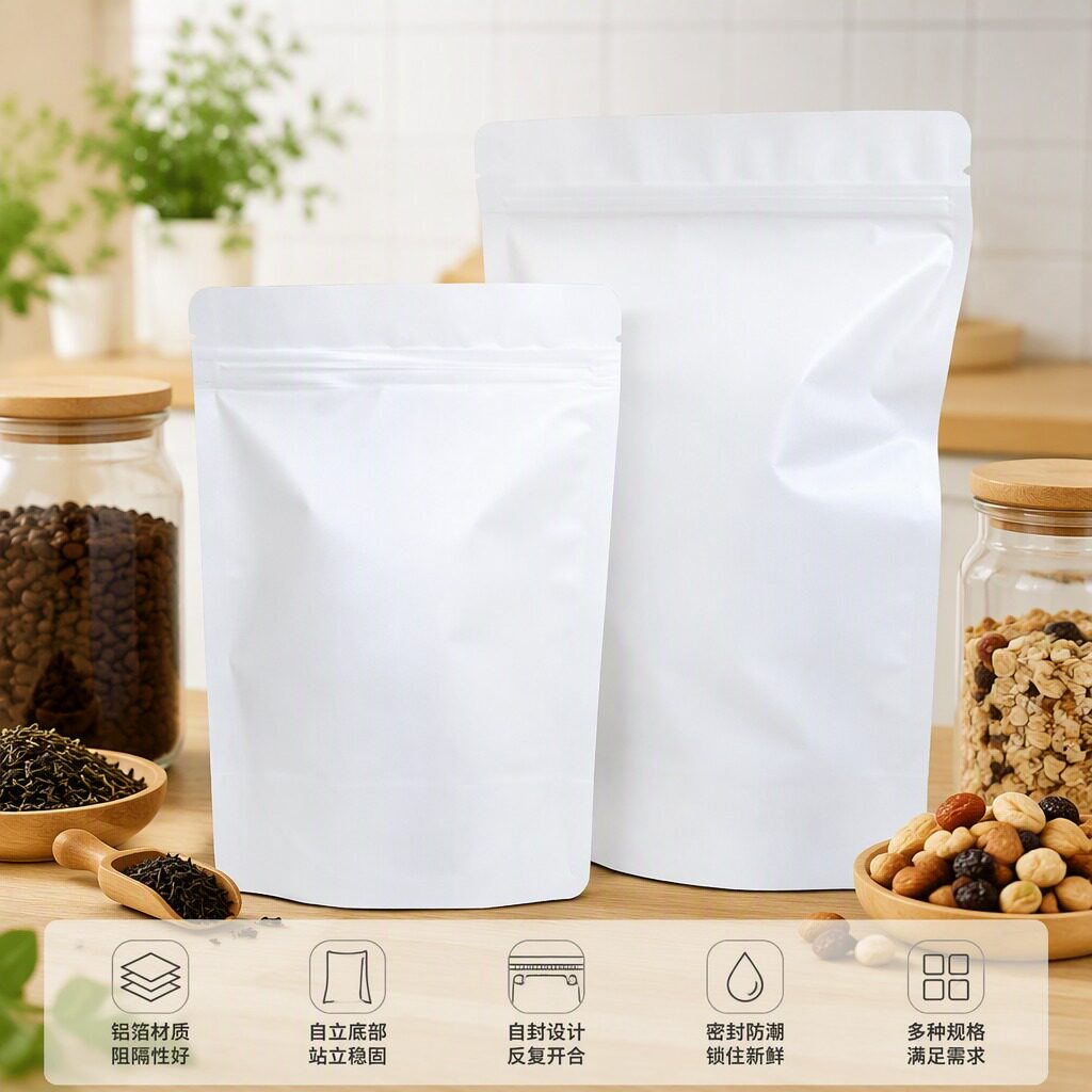 镀铝箔自封袋食品拉骨袋避光防潮密封茶叶坚果粉末零食分装包装袋