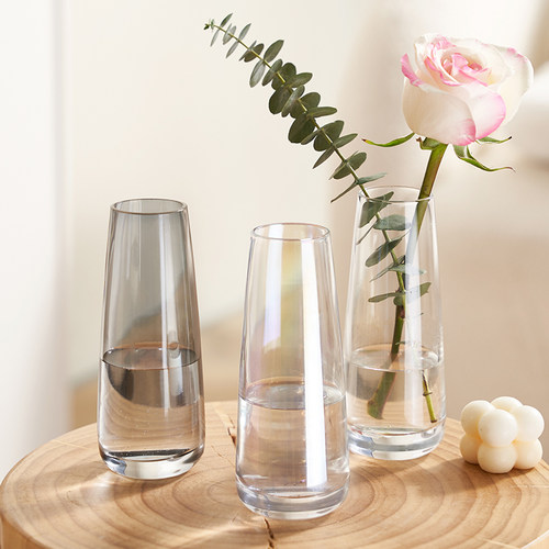 ins风高级感小花瓶玻璃透明插花