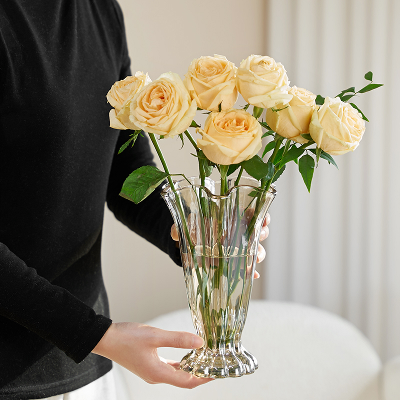 花瓶摆件客厅现代插花玻璃高级感