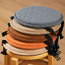 秋冬加厚毛绒椅垫圆形保暖坐垫可绑带固定多色可选久坐屁股垫