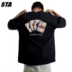 STA旗舰店扑克牌男女短袖 高街复古t恤vintage纯棉情侣上衣 美式