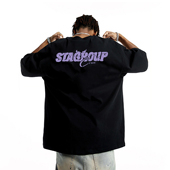 美式 STA旗舰店裂纹恶魔短袖 男女夏季 潮牌重磅纯棉宽松休闲情侣T恤