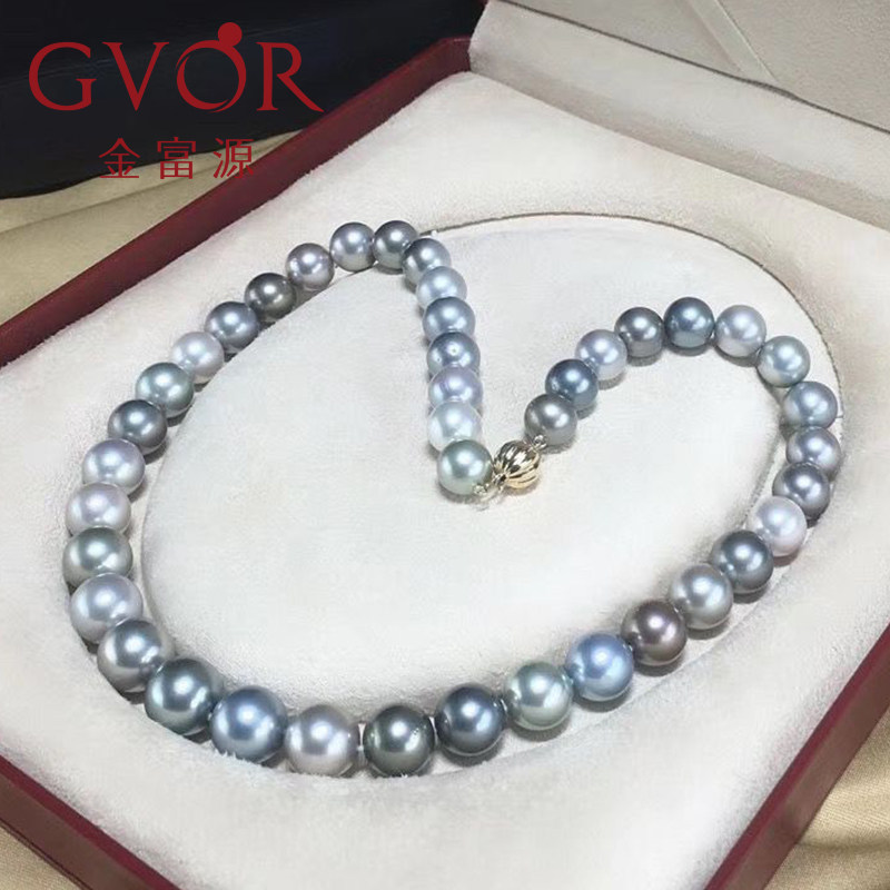 gvor金富源珠宝 板爷直播 自然色海水大溪地串珠项链 送礼盒包装