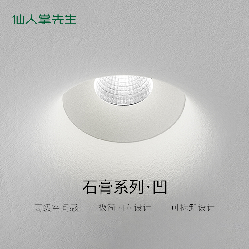 仙人掌先生石膏灯嵌入式天花吊顶客厅走廊简约无边防眩射灯